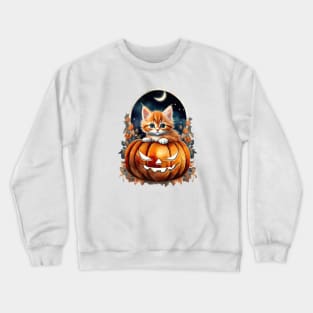 Halloween Kitten Crewneck Sweatshirt